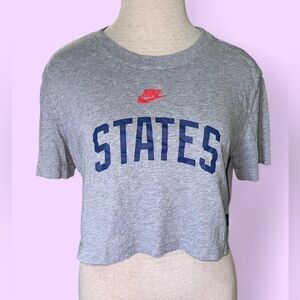 Nike Women's US Soccer T-shirt  Dark Gray Heather Crop Top